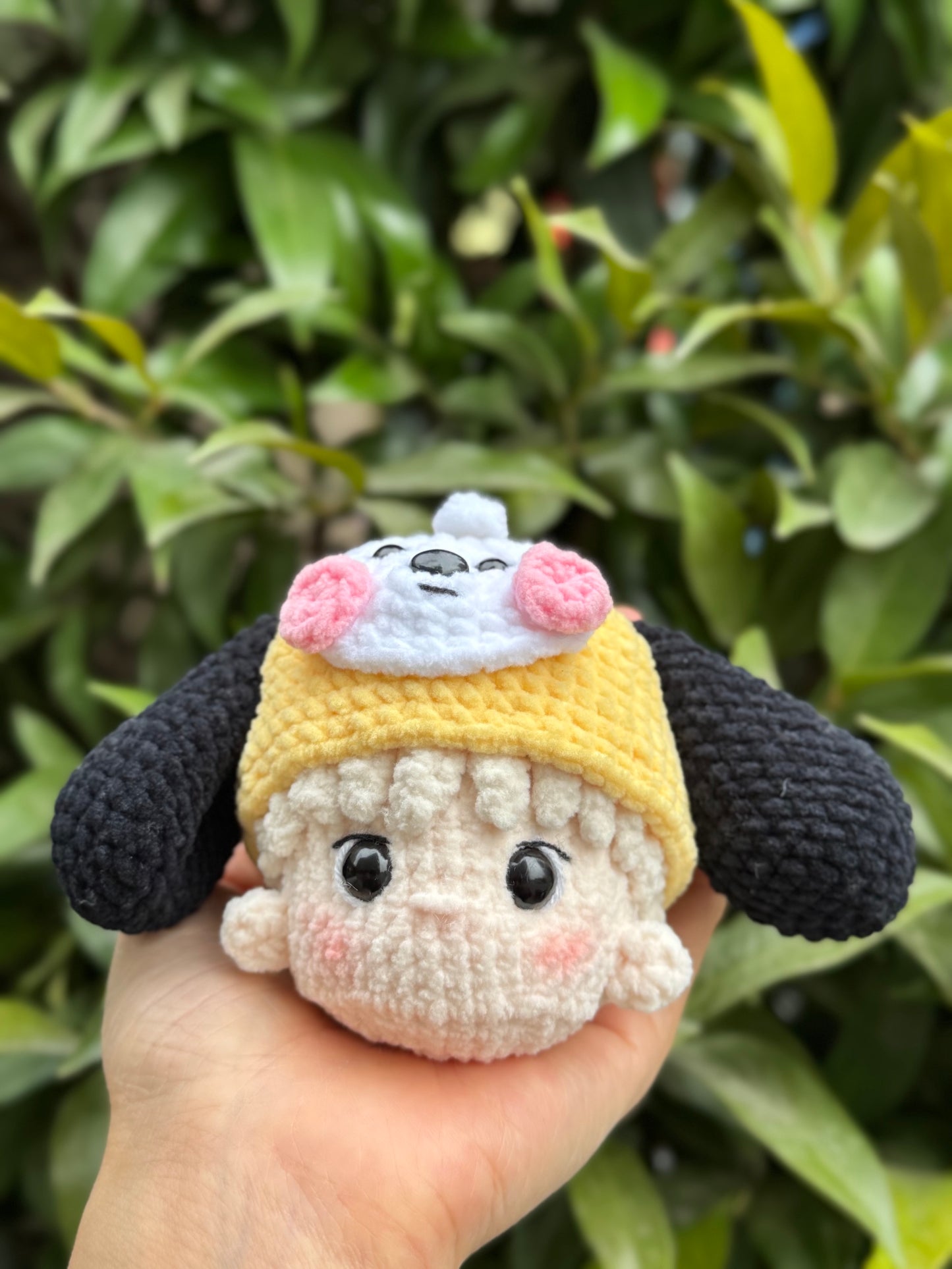 BT21 Chimmy crochet keychain made with  Chenille yarn, perfect for handbag, backpack