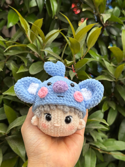 Handmade BT21 Koya crochet keychain, BTS RM Amigurumi, BTS keychain