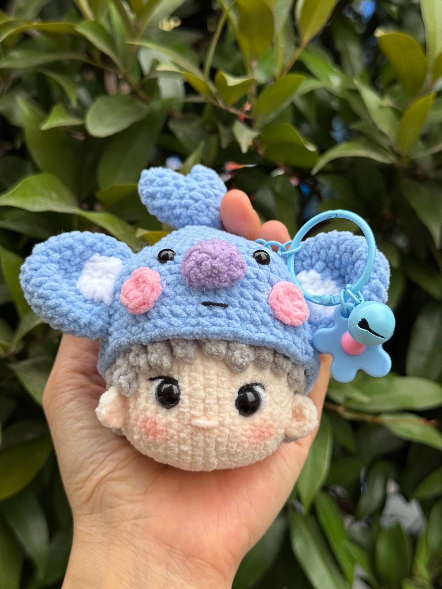 Handmade BT21 Koya crochet keychain, BTS RM Amigurumi, BTS keychain