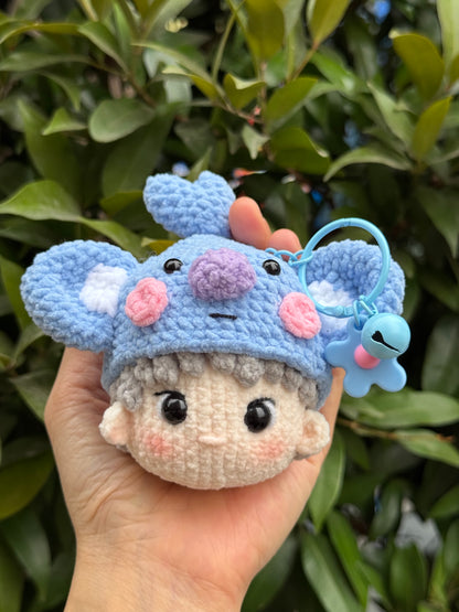 Handmade BT21 Koya crochet keychain, BTS RM Amigurumi, BTS keychain