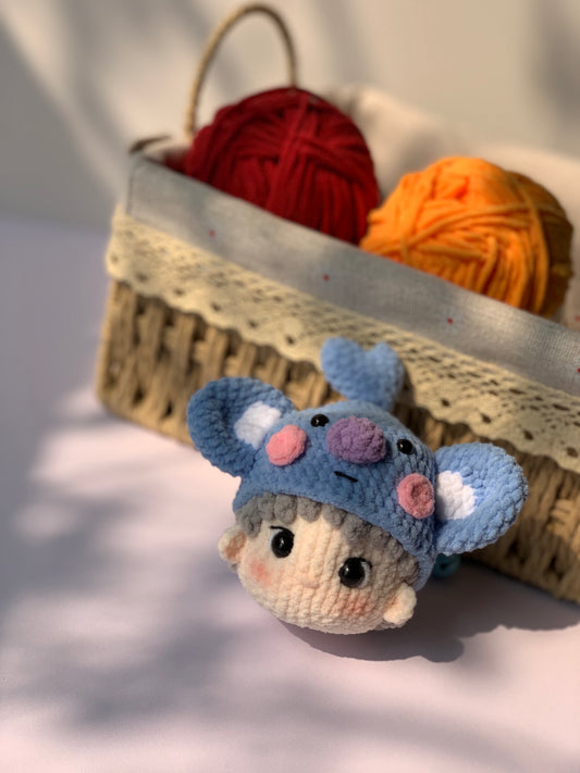 Handmade BT21 Koya crochet keychain, BTS RM Amigurumi, BTS keychain