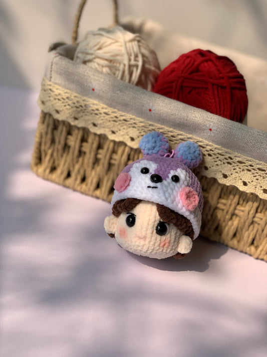 Handmade BT21 Mang crochet keychain, BTS J-Hope Amigurumi, BTS keychain