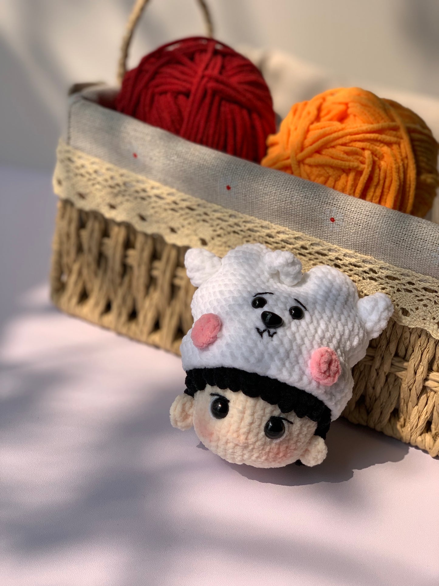 Handmade BT21 RJ crochet keychain, BTS Jin Amigurumi, BTS keychain